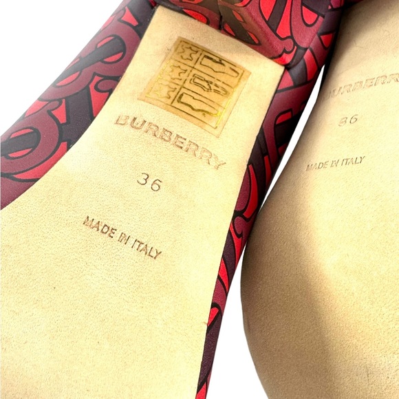 $790 BURBERRY Wiltkin Monogram Multicolor Leather Pumps Made in Italy 36 - 6US - Picture 10 of 11